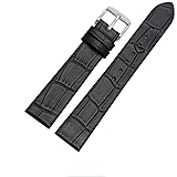 WHARGTSL Bracelet de Montre en Cuir for Ernest Borel Elegant Series Ggr850n, Souple et Confortable, for Homme et Femme, Fin et Souple, 18, 20, 22 mm(Black Steel K1,22mm)