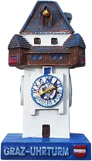 Graz Clock Tower Austria Refrigerator Magnet Travel Souvenir 3D Fridge Decoration Magnetic Sticker Hand Painted Craft Collection