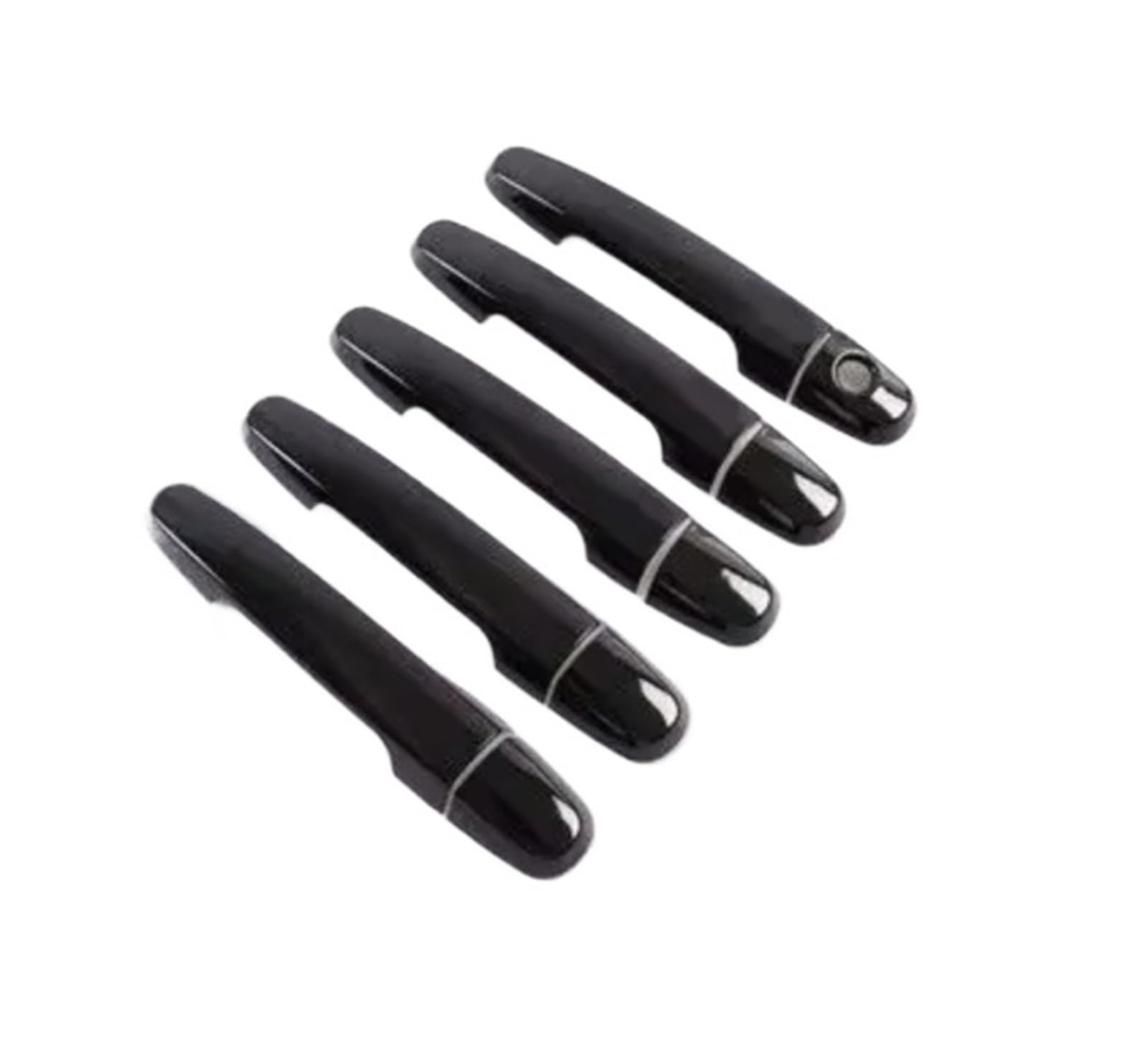for Toyota for RAV4 2006-2013 Gloss Black Chrome Car Door Handle Covers Styling Accessories Car Exterior Door Handle(Black 0 Button)