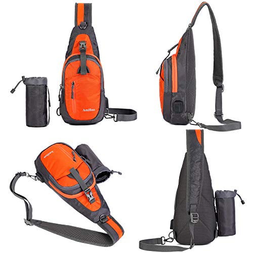 Amhoo Sling Backpack Chest Shoudler Crossbody Bag Water Resistant Hiking Daypack Large Orange #TOP5