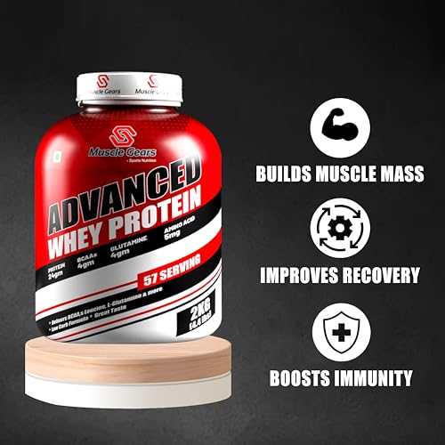 Image of Muscle Gears Advance Whey Protein Powder 4.4 LBS Coffee Flavour.