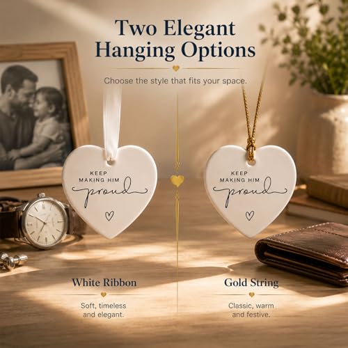 Image of Memorial Keepsake for Dad, Grandfather or Loved One, Sympathy Gift for Loss of a Special Man, Bereavement Remembrance Gift, Keep Making Him Proud Memorial Ornament