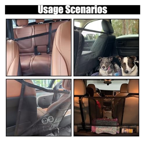 JOYCOURT Rede de barreira para cães de carro, rede de proteção automática para banco traseiro, barre