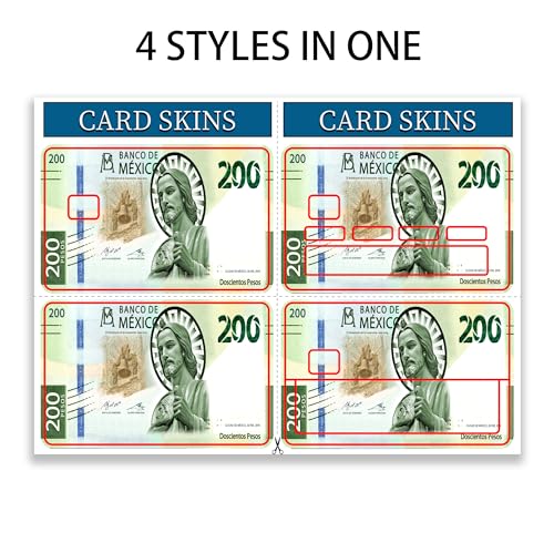 siayaharu Capa mexicana para cartão de débito com imagem de 200 pesos sem bolhas, fina, à prova d'á