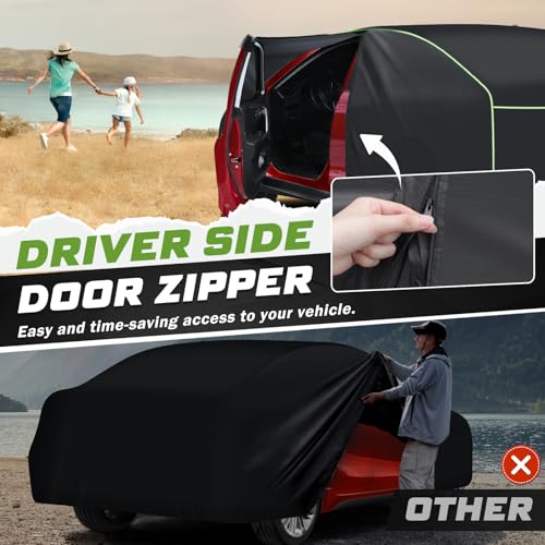 Image of Mixsuper Liner Car Cover for Nissan Sentra 2000-2026, 7 Layers Waterproof Car Cover Accessories for Sentra with Zipper Door, Windproof Straps, Reflective Strips, Anti-UV, All Weather
