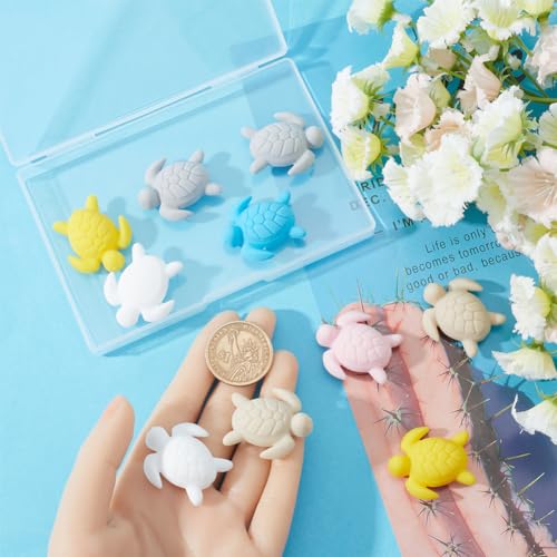 SUNNYCLUE 1 Box 12Pcs Turtle Bead Sea Silicone Beads Summer Animal Cartoon Sea Turtle Shaped Focal Loose Spacer Beads for jewellery Making Keychain Beaded Pen DIY Crafting Bracelet Charms Beginners - Image 3
