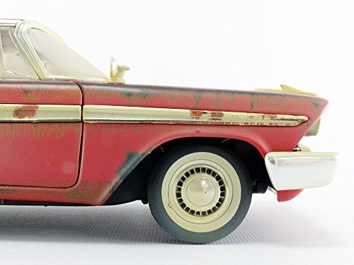 Auto World - Christine 1958 Plymouth Fury In Red - Dirty Version - 1/18 Scale Die Cast Collectible Model Muscle Car For Kids And Adults #TOP5