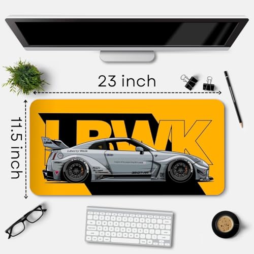 Image of Extended Gaming Mouse Pad for Desk (23x11.5 Inch) - Large Mouse Pad for Office & Home | Non-Slip Rubber Base, Smooth Surface Desk Mat for Laptop, Keyboard & Mouse (Sports Car Edition) (Print 9)