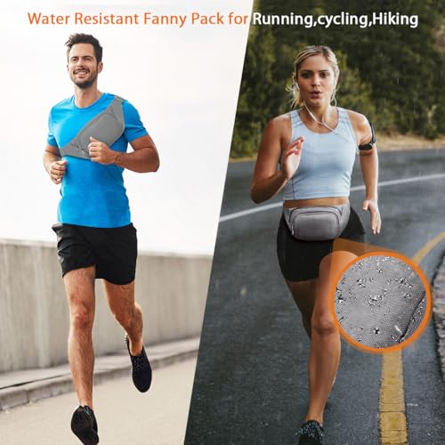 Image of Large Fanny Pack for Women Men - Syican Waist bag with 3-Zipper Pockets, Gifts for Enjoy Sports Traveling Workout Casual Hands-Free crossbody bags Fits MAX 7.9'' iPad & 6.6'' Phone