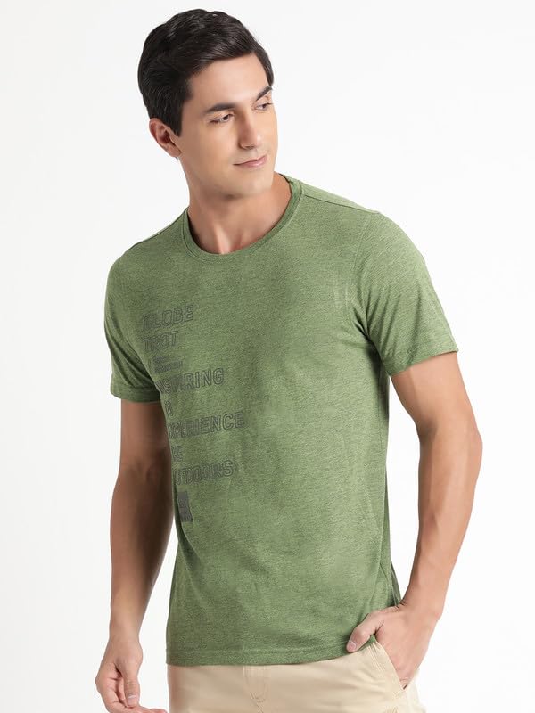 Image of Wildcraft Stylish Men Polyester Kooltex Crewneck Textography T-shirt | Half Sleeve Regular Fit T-shirt for Mens