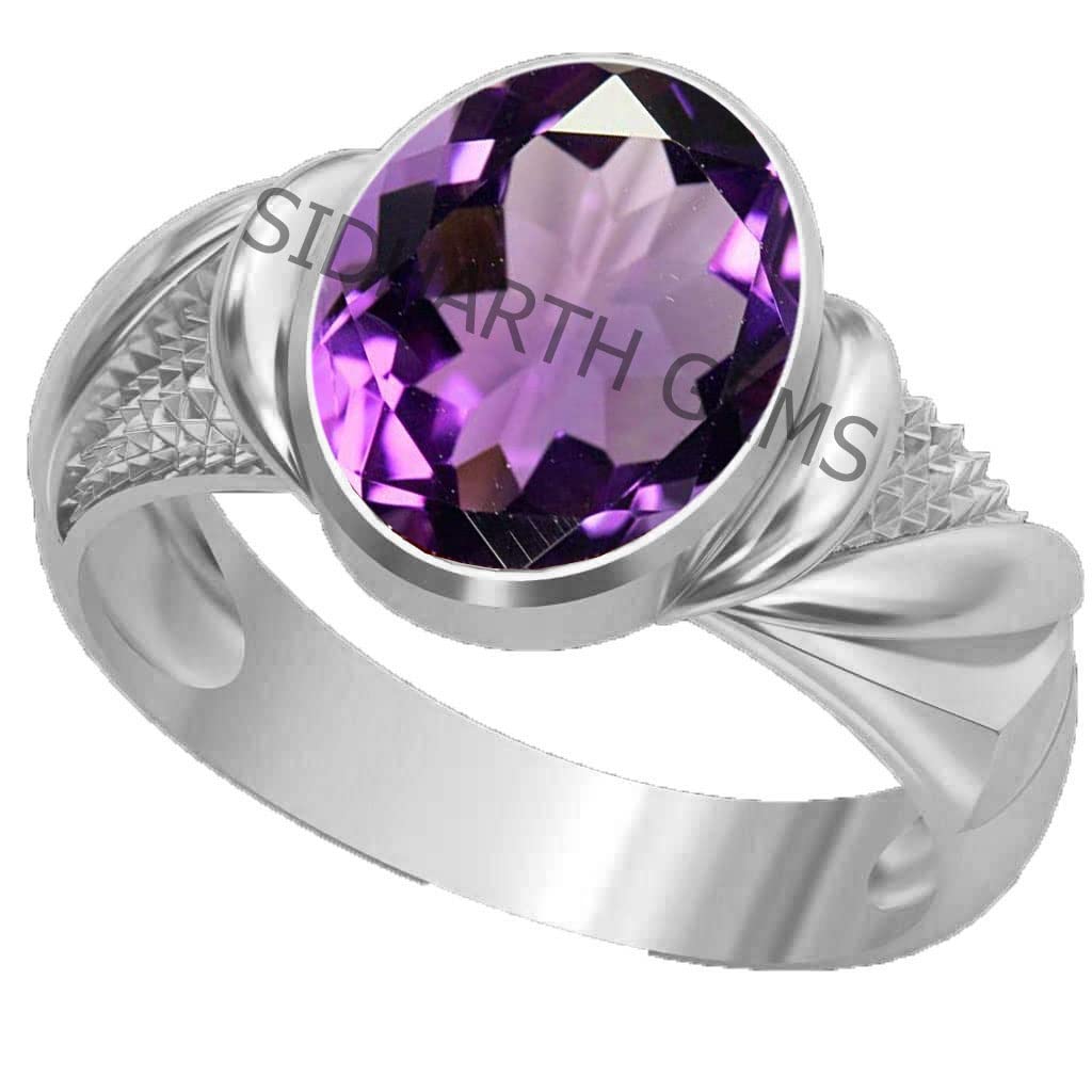 SIDHARTH GEMS 6.25 Ratti 5.50 Carat Amethyst Silver Plated Ring Katela Ring Original Certified Natural Amethyst Stone Ring Astrological Birthstone Adjustable Ring Size 16-24 for Men and Women,s (B0BX4C1VMY) Amazon Price History, Amazon Price Tracker