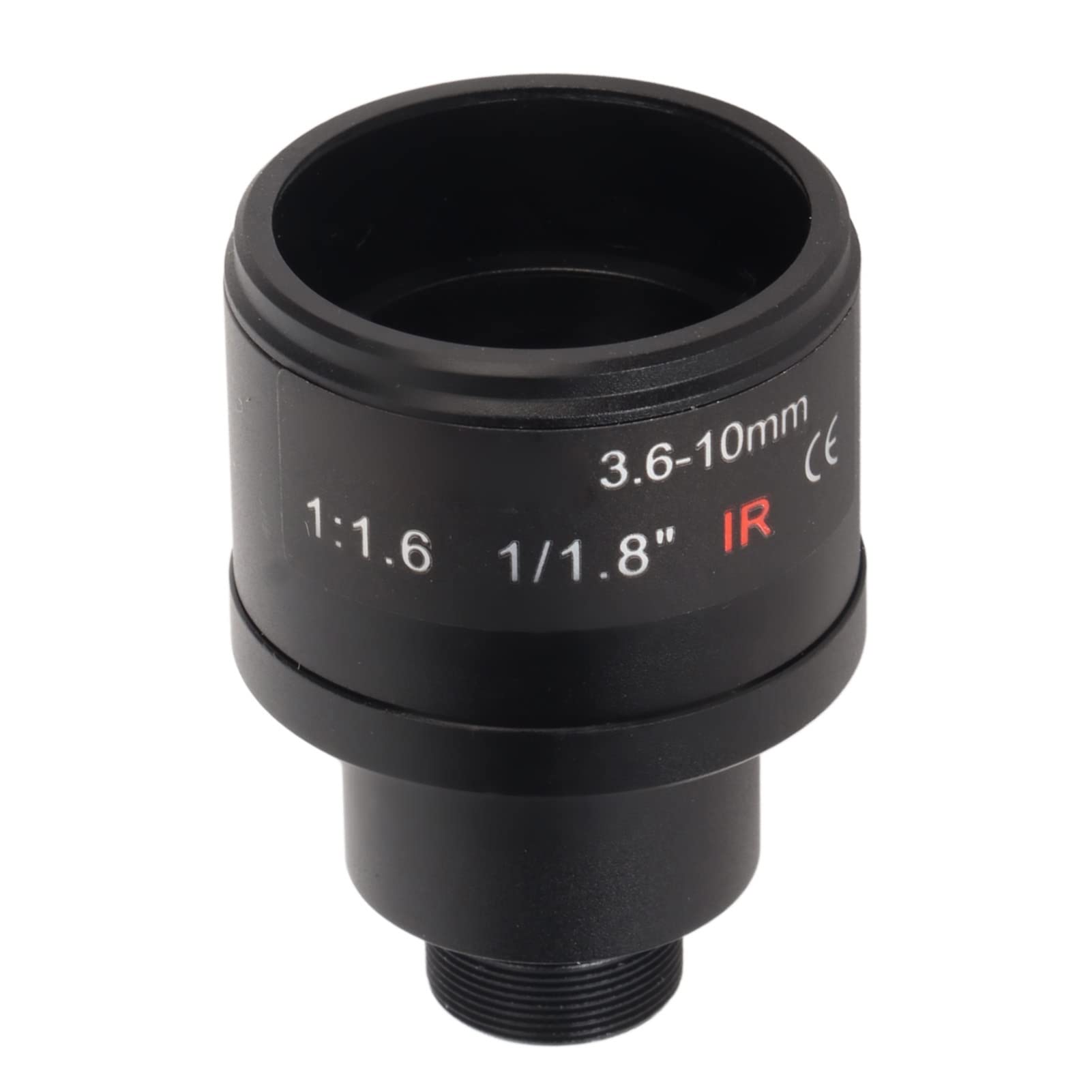 CCTV Zoom Objektiv manuell varifokal, 36 bis 10 mm, F16, M12 Anschluss, 6MP, 11,8 Zoll Sensor, Ersatz Fokuslinse für Überwachungskameras, Aluminium, Glas, 1 Packung