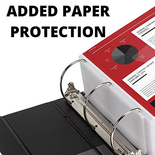 Image of 3 Ring Binder, Professional D Ring Binder 5 Inch, Presentation Folder for Standard Pages 8.5 x 11 with Pockets, Durable and Strong Black Binder (4 Pack)