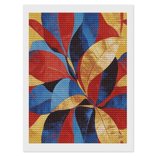 Kits de pintura de diamantes de hojas artísticas, cuentas redondas para salón