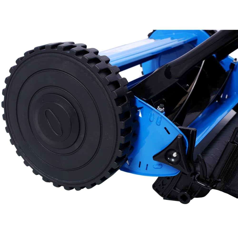 Cortacésped manual, cortacésped manual con carrete de 5 cuchillas de 14 pulgadas, altura ajustable de 0.6 a 1.8 pulgadas, cuchillas de acero de aleación tratadas térmicamente, cortador de
