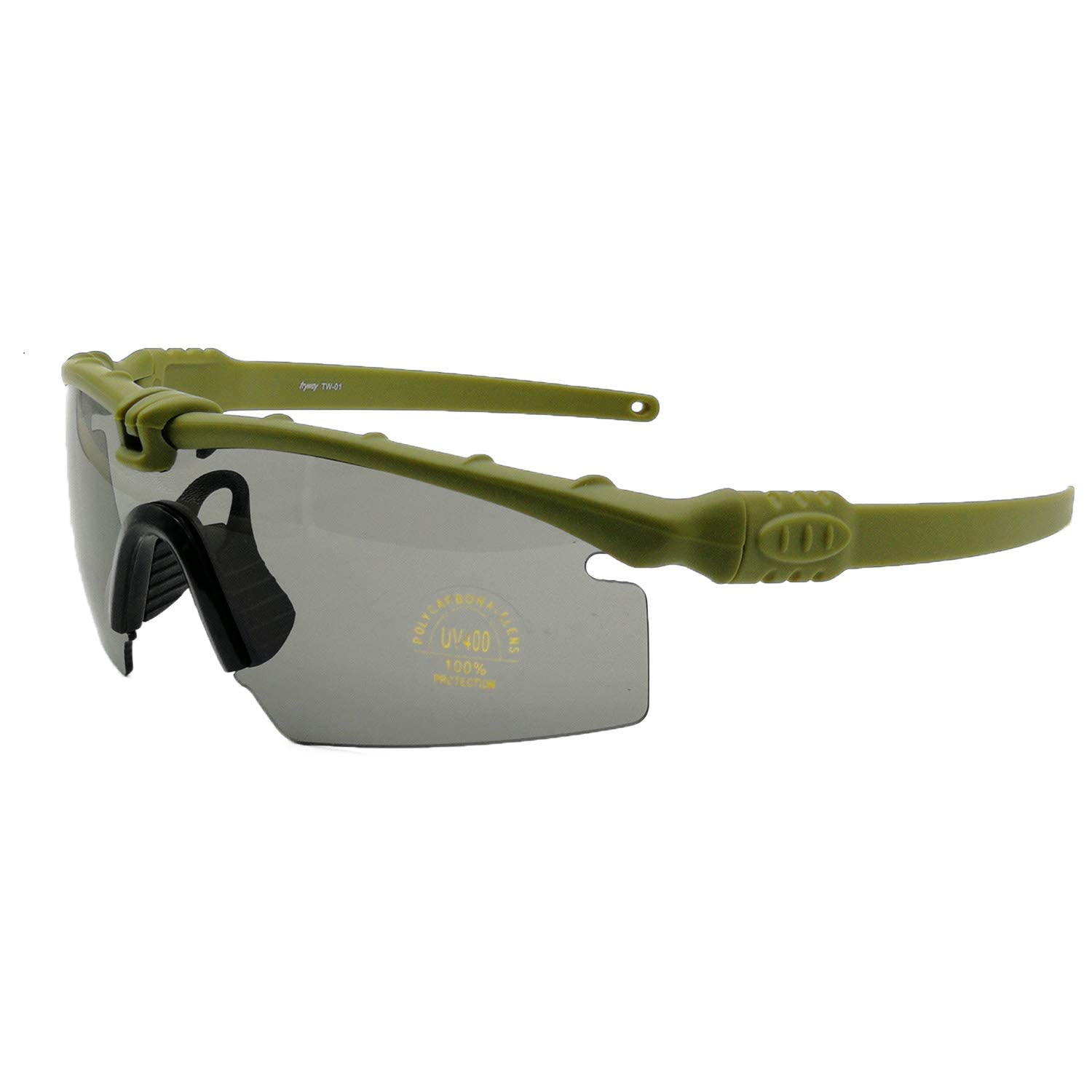 Occhiali di protezione tattici professionali polarizzati balistici M 3.0 UV400 occhiali di protezione telaio tiro gafas sport all'aria aperta escursioni in bicicletta paintball occhiali (Verde 4lenti)