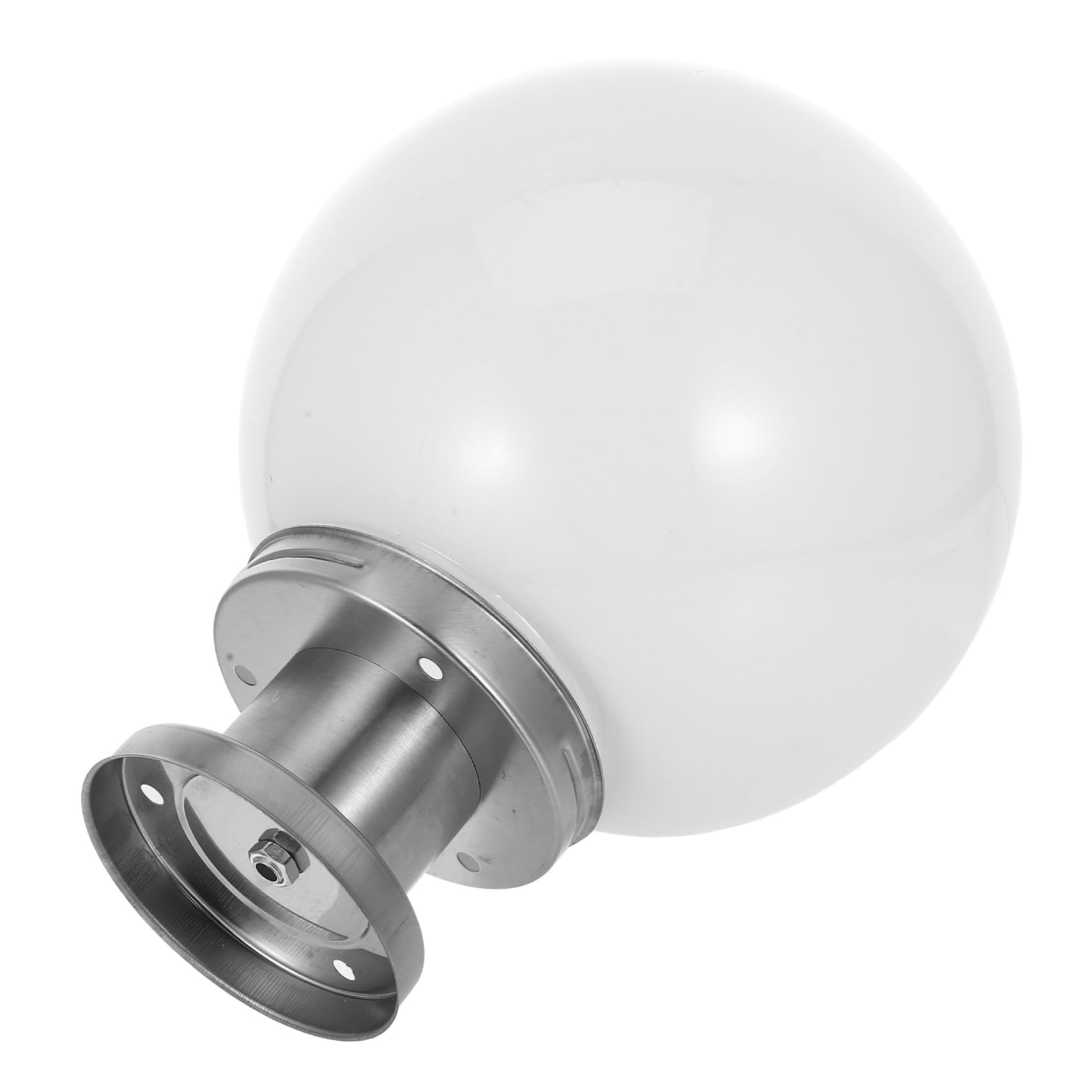 Housoutil Outdoor Pole Lights Outdoor Round Globe Design, White Aluminum and Acrylic Material, Ip65 Waterproof Garden Lamp for Reliable Lighting and Versatile Decoration on Deck