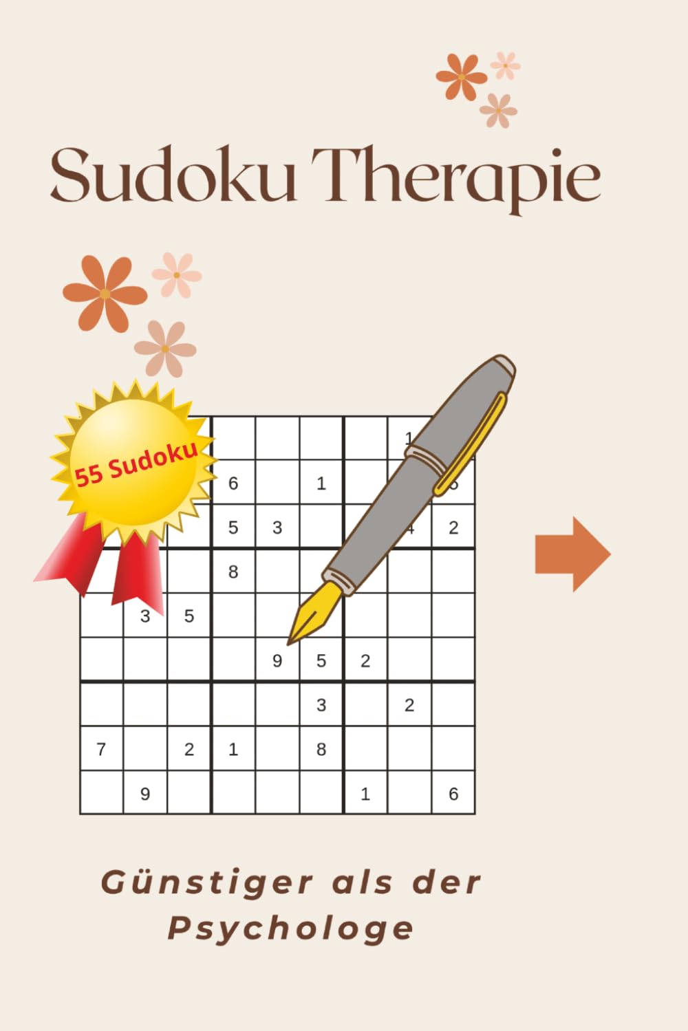 Sudoku Therapie: Sudoku Rätsel | Hilfe für Entspannung, Relax | 6x9 Inches, 111 Seiten | 50+ Rätsel | Inklusiv Lösungen