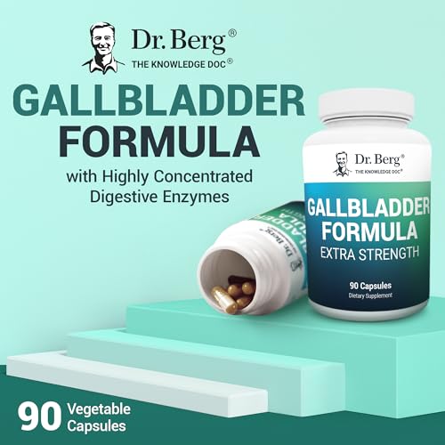 Dr. Berg Gallbladder Formula Extra Strength - with Ox Bile Powder and Conjugated Bile Acid - Digestive Enzymes Proprietary Blend - Full 45-Day Supply - 90 Vegetable Capsules