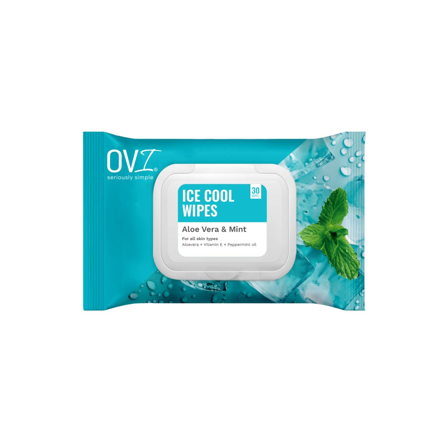 OVI Ice Cool Wet Wipes Aloe Vera & Mint | 30 Pulls | Alcohol-Free Refreshing Wipes | Vitamin E & Peppermint Oil | Cooling Face Wipes | Gentle on Skin | Home, Office & Travel Use-image-7