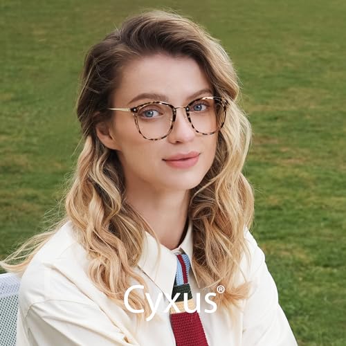 Image of Cyxus 2 Pack Blue Light Glasses for Women, Blue Light Blocking Computer Eyeglasses for Woman Anti Eye Fatigue Eyewear Reduce Headaches
