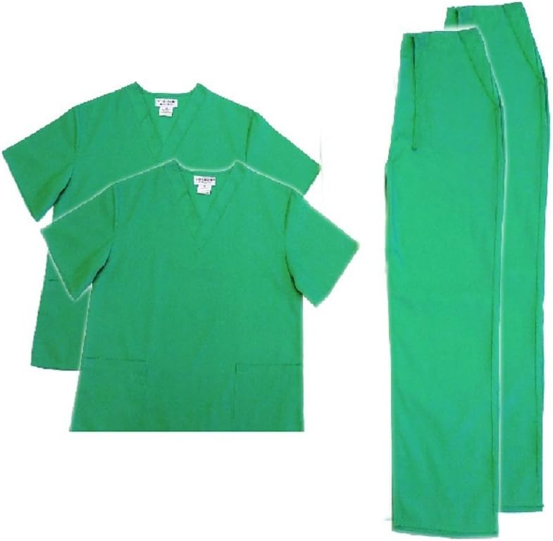 Women's Scrub Set - Medical Scrub Top and Pant, 2-pack Surgical Green