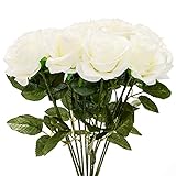 Enthält 12 weiße lange stemmische künstliche Rosen