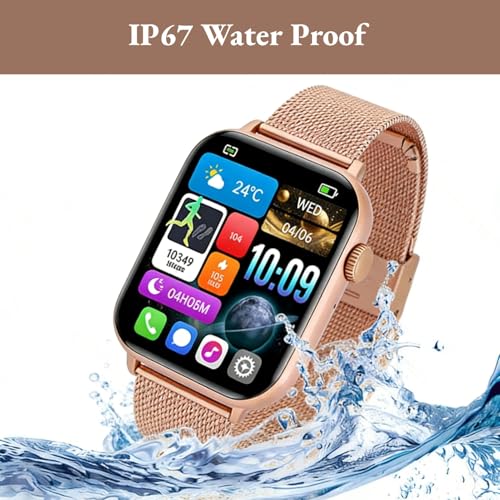 Cuifati Smartwatch met Bluetooth -oproep, 1,9 Inch TFT Square Screen Fitness Tracker, IP67 Water Proof Fitness Watch Sleep Monitoring, Meer Dan 100 Sportmodi - Afbeelding 6