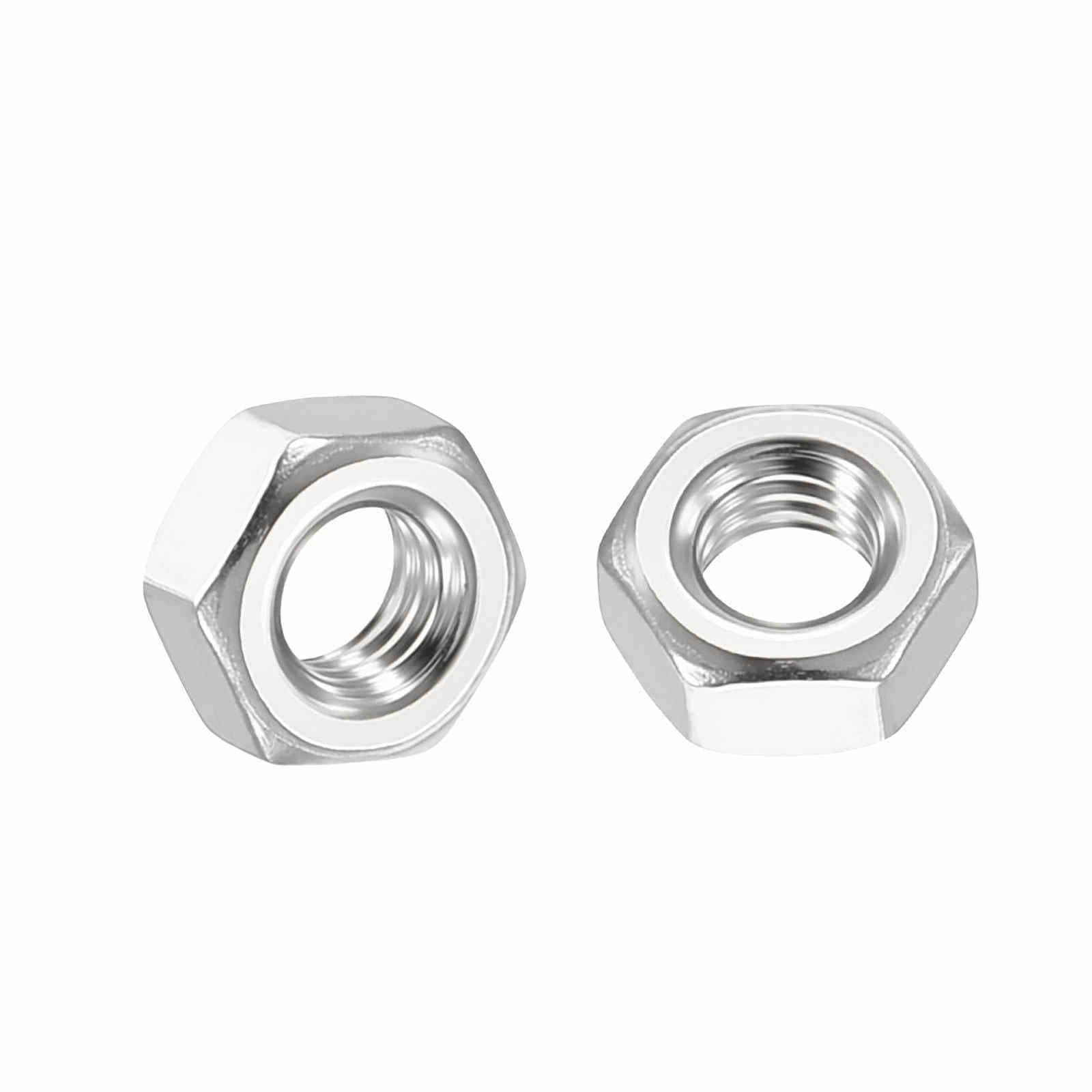Kozelo 10pcs Hex Nuts - [M3.5-0.6] 304 Stainless Steel 18-8 (A2-70) Hardware Nuts for Mechanical Repair & Assembly, Standard Metric Coarse Thread Nut, Bright Finish, Silver