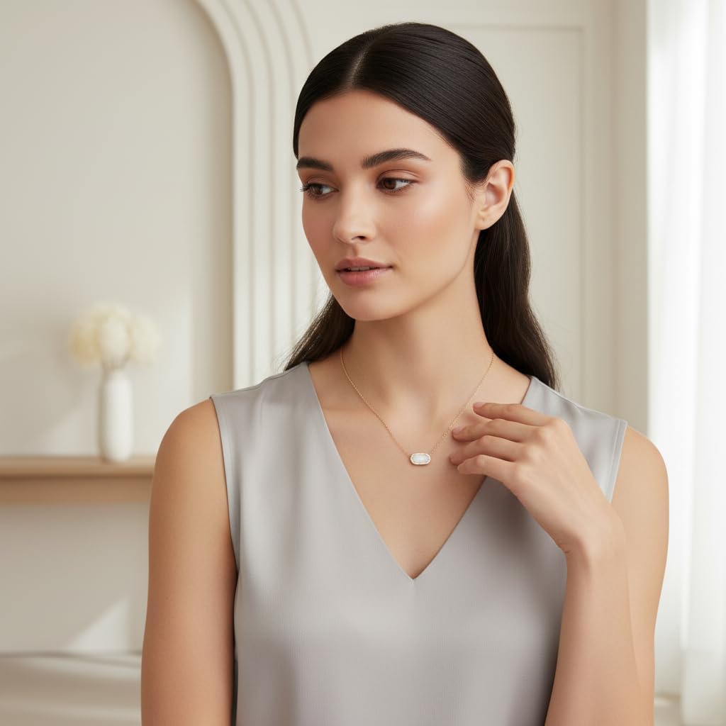 Pendant Necklace For Women,14K Gold Plated,Fashion Jewelry，Minimalist Style,Everyday Wear,Present For Someone,Non Tarnish - Image 3