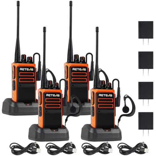 Image of Retevis C6 GMRS Long Range Walkie Talkies with Earpiece,Fast-Charging,4Pack | Two-Way Business Radios,High Power,Shock /Drop Resistant,Type-C,1500mAh,GMRS Repeater Compatible,for Event Security School