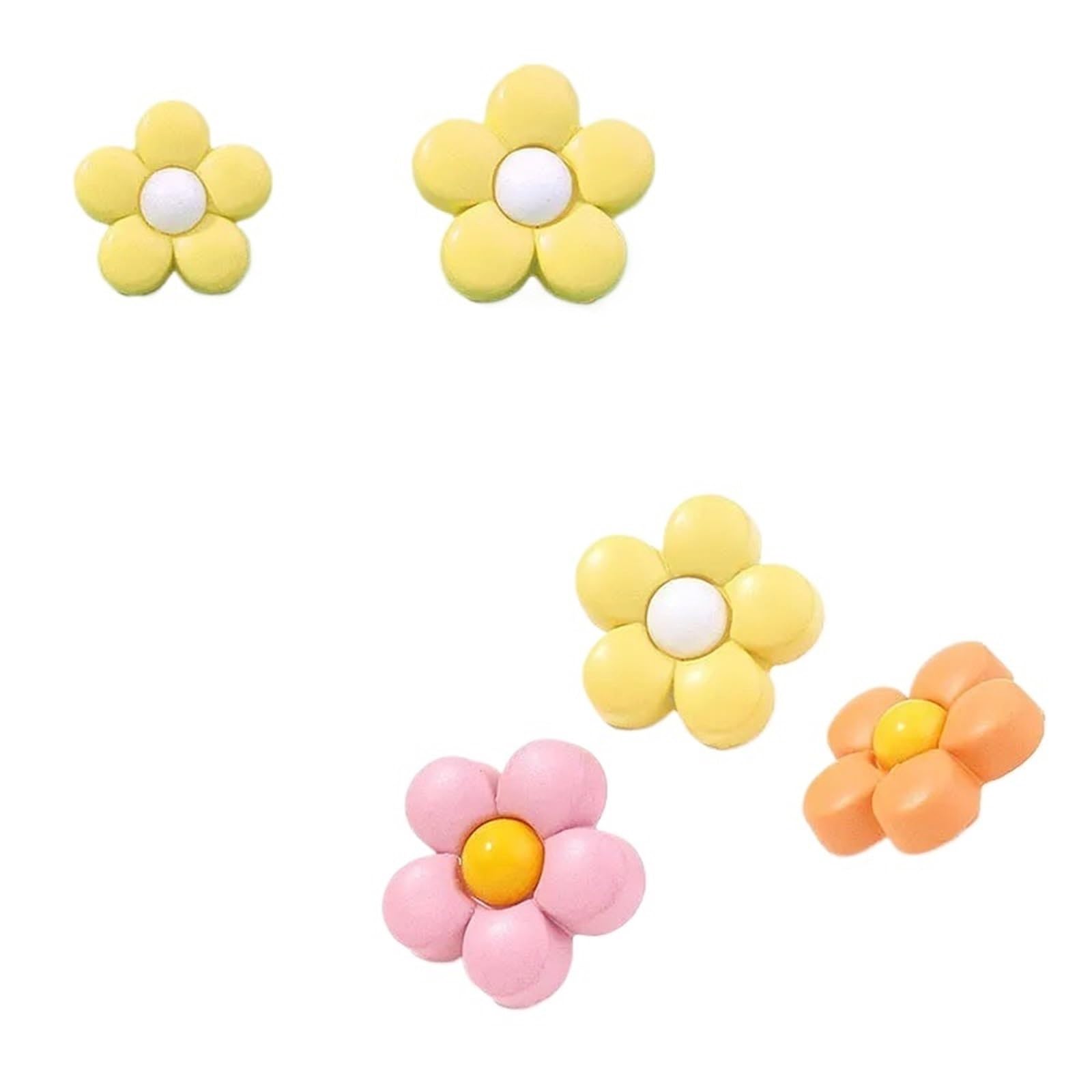 500 botones de costura a mano con flores para ropa de bricolaje (amarillo)