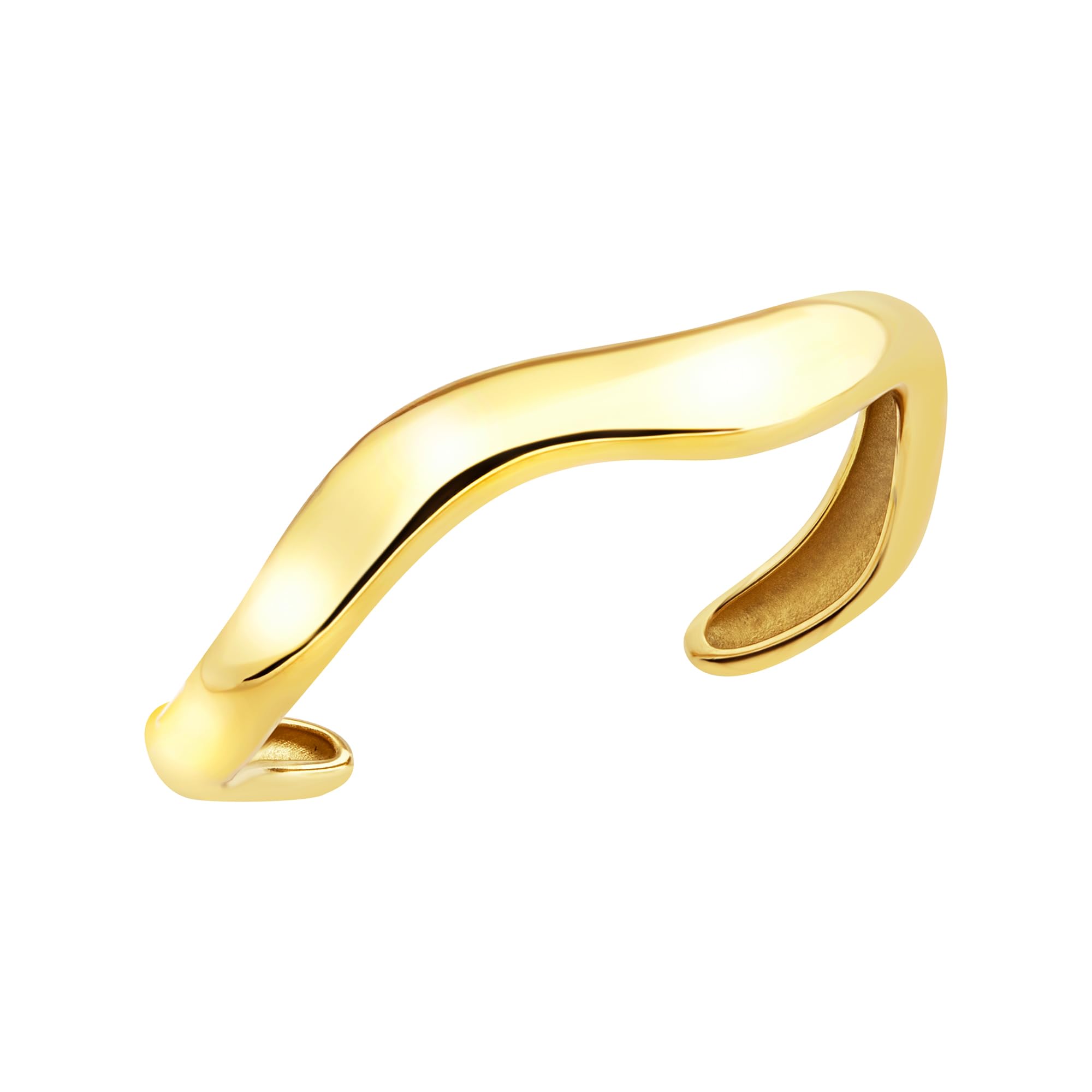 Breil, Collezione Zig Zag, Bracciale Donna, Bangle Rigido in Acciaio Lucido IP Gold, Forma Fluida e Sinuosa, Dimensioni 56 x 47 mm, Circonferenza Interna 16 cm, Idea Regalo Donna