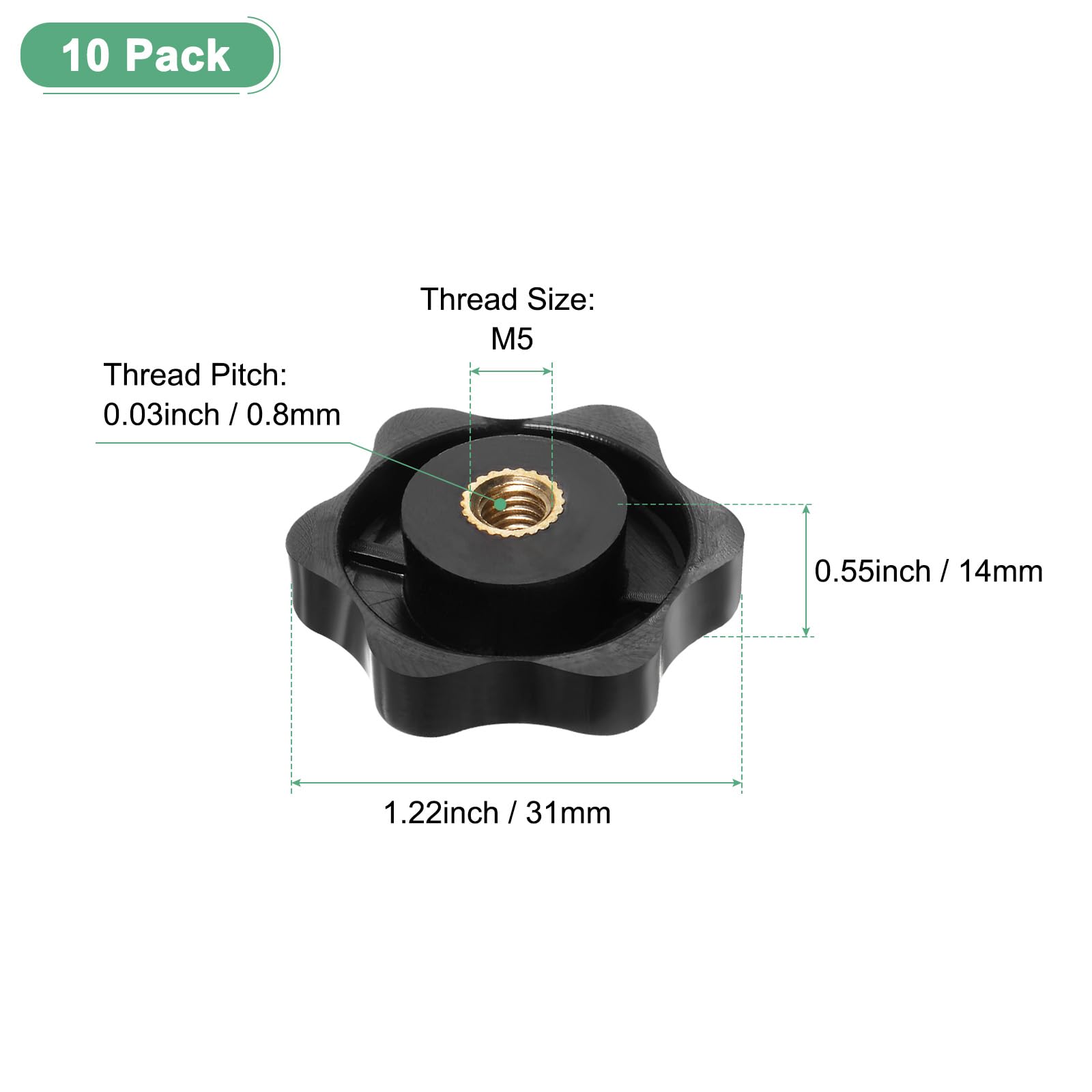 M METERXITY 10-Pack 6 Star Knobs - Image 3