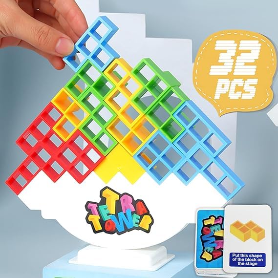 Mashes Tetra Tower Game 32 Pcs Stack Tower, Swing Stack High Child Balance Building Block 2 Players+ Interactive STEM Toy for Family, Travel, Parties for Adults & Kids (Tetra Tower 32 pcs) (B0DCW36YZW) Amazon Price History, Amazon Price Tracker