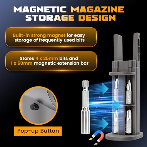 Image of MulWark Electric Screwdriver Set, 4V Cordless Screwdriver with 46 Precision Driver Bit Set, 2000mAh Electric & Manual Powered Screwdriver with Touchscreen for Home Improvement, DIY Projects