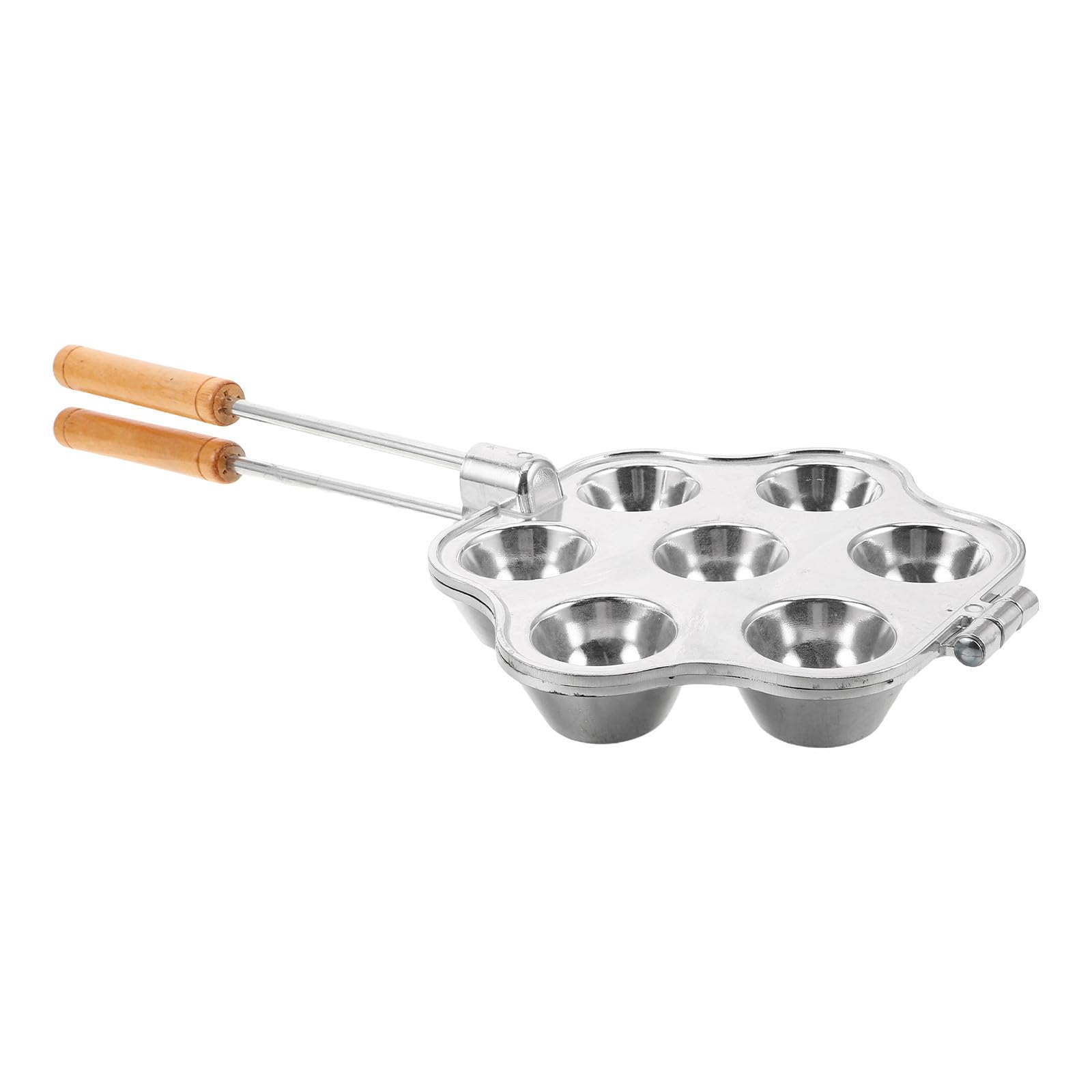 Molde para Tartaletas Pequeñas de Aluminio con 7 Agujeros y Mango Integrado, Reutilizable Calentamiento Uniforme para Reuniones Familiares y Fiestas