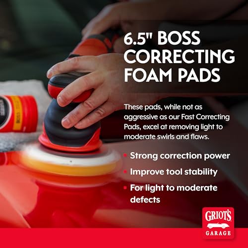 Griot's Garage 6.5" BOSS Correcting Foam Pads for Car Polishing, Buffing, Detailing and Light to Moderate Auto Paint Correction, Durable, Machine-Washable, Pack of 2 by Griot's Garage - Image 2