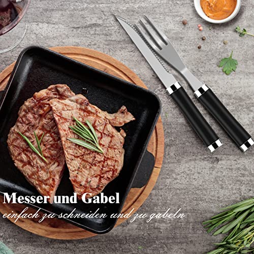 Grilliance 38 Stücke BBQ Grillbesteck Set Edelstahl Grillzubehör für Männer Geschenk Geburtstag Hochwertiger Grillutensilien Set Koffer mit Grillkoffer und Grillmatte für Garten und Camping Schwarz 4