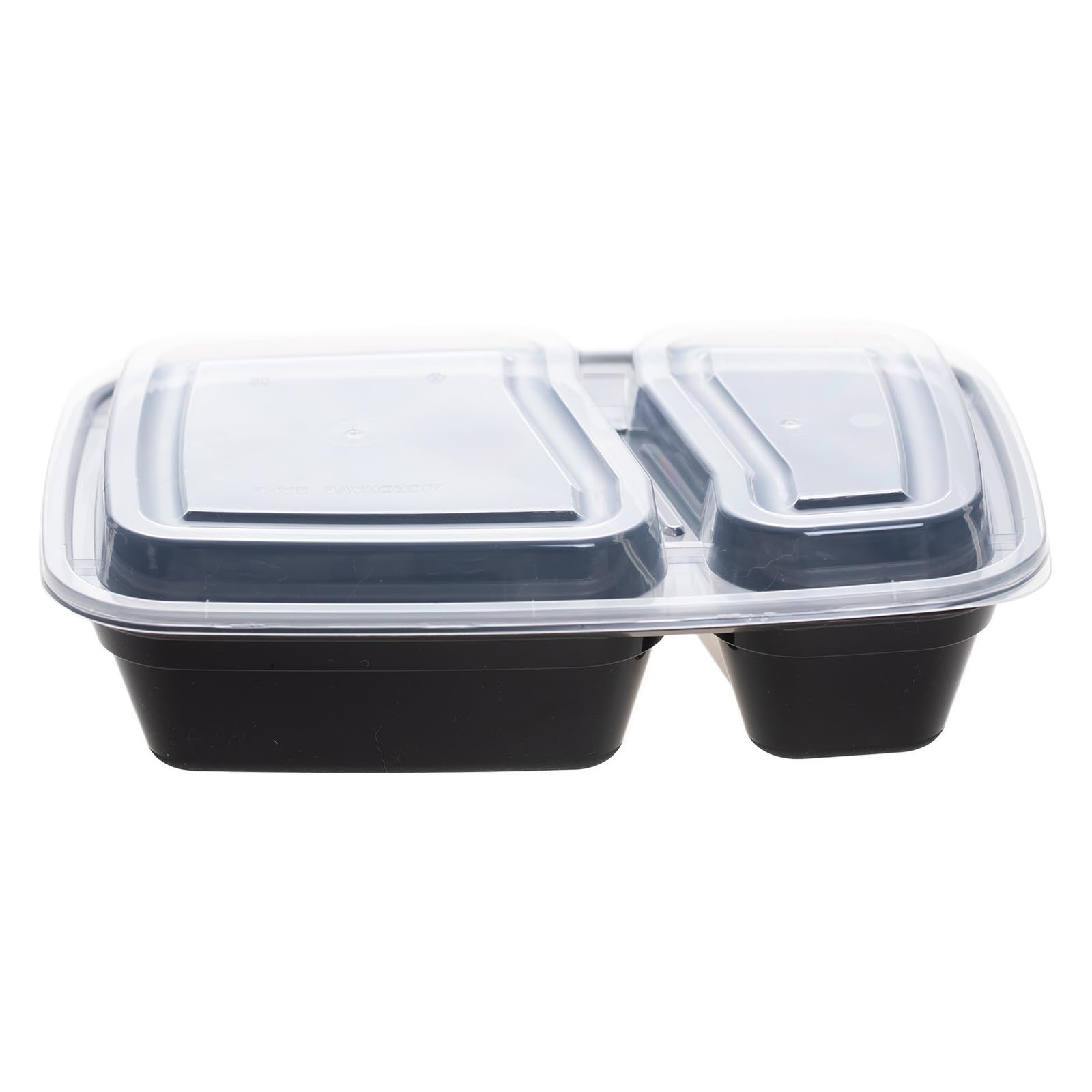 Photo 1 of ***ONLY LIDS***plaspapier Professional 32oz Meal Prep Containers - 50-Pack (100 Pcs) 2-Compartment with Lids, Secure Seal, Microwave/Freezer/Dishwasher Safe - Bulk Black Food Storage