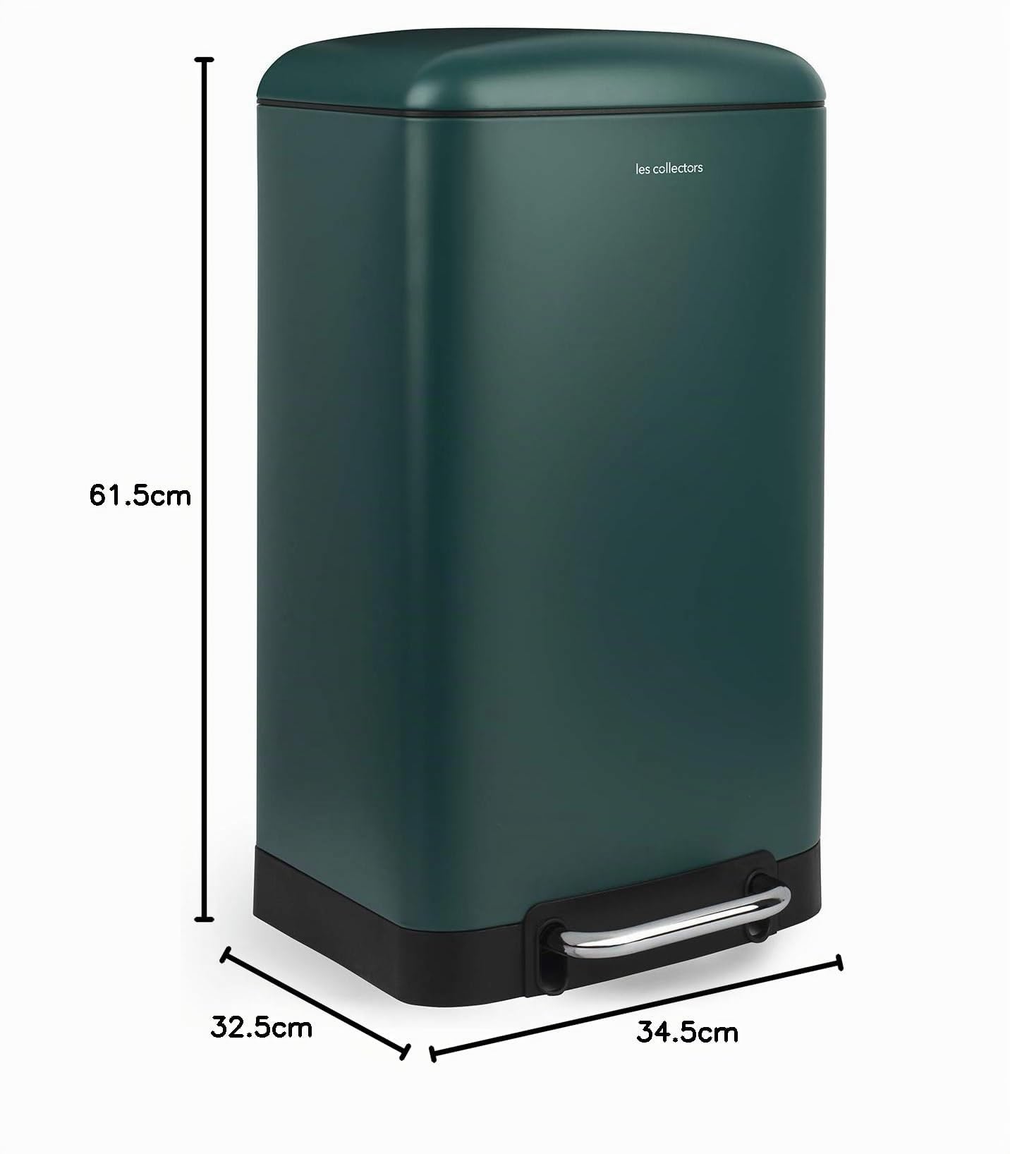 Les Collectors Küchen-Tretabfalleimer Edelstahl n°701 Fassungsvermögen 30 L, Kompakt, Herausnehmbares Innensiegel, Elegantes Design Mattes Finish, Strapazierfähig, Geräuscharmer Deckelverschluss