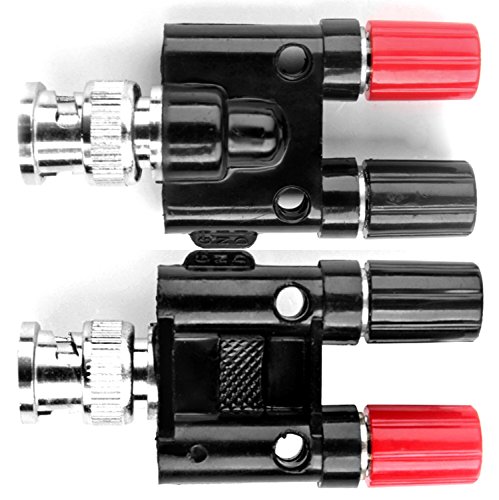 CESS BNC Male Plug to 2X 4mm Dual Banana Female Jack Socket Binding Post RF Coax Coaxial Splitter Connector Adapter Adaptor (jcx) (2 Pack)