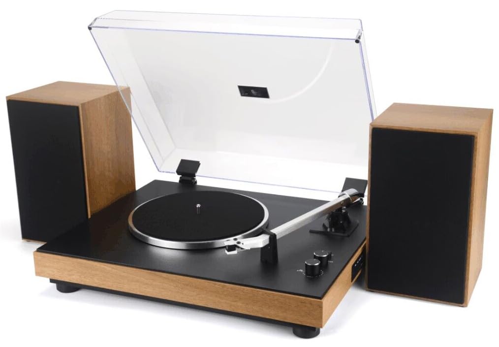 Majestic TT 54 - Giradischi vintage 33/45 Giri, wireless audio, Ingresso USB, altoparlanti stereo esterni da 30W, uscita audio RCA - Immagine 1