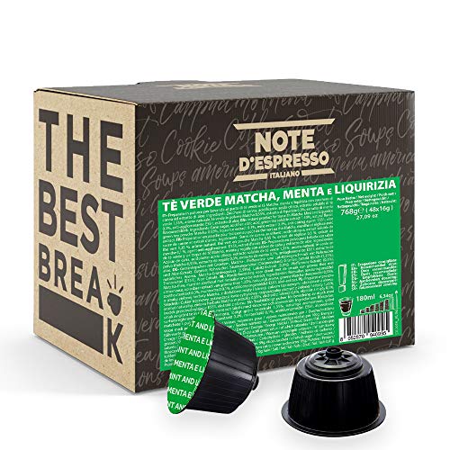Note d'Espresso - Cápsulas de Té Verde Matcha con Menta y Regaliz - Compatibles con Cafeteras NESCAFE'* DOLCE GUSTO*