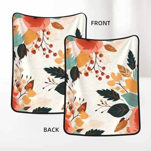 Couverture flanelle double face au design floral raffiné - 5