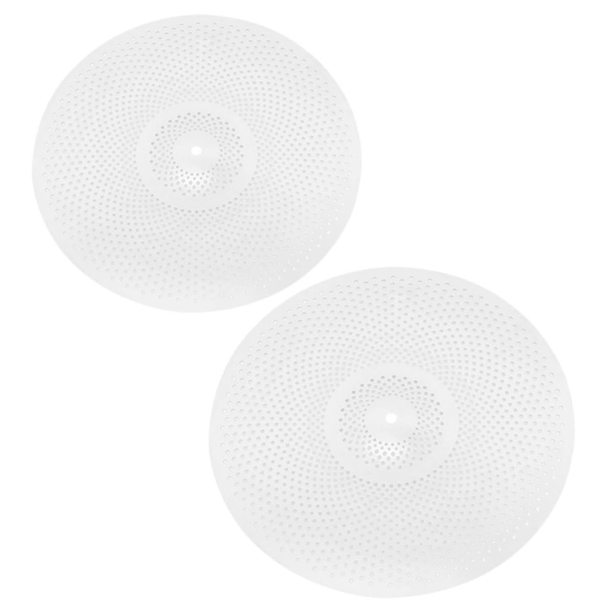Piatti Batteria Silenziosi 2 Pezzi in Lega, Argento, Ricambio | 14/16 Pollici, Montaggio Semplice, Peso Ridotto, Set per Batteria Jazz