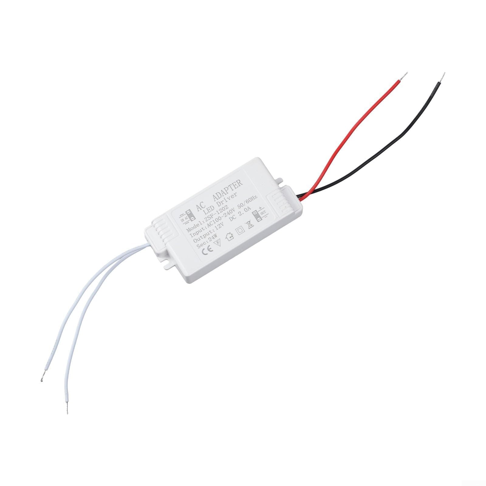 Power Supply 12V 2A 24W LED Driver Transformer - Flickerfree Constant Voltage for Spotlights Display Cabinet Lighting UK