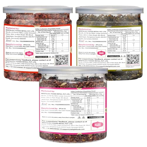 Image of Delight Foods Calcutta Meetha Paan mukhwas, Banarasi & Gulkand Paan 900g (300g x 3) | Mouth Fresheners & Digestive, After Meal Snack | Without Supari | Traditional Sweet mix & Refreshing