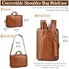 Faux Leather Messenger Bag for Men: 17.3 Inch Laptop Bag Briefcasen Convertible Backpack 3 in 1 Computer Handbags Work Bag Shoulder Crossbody Bags Office, Vintage Brown #2
