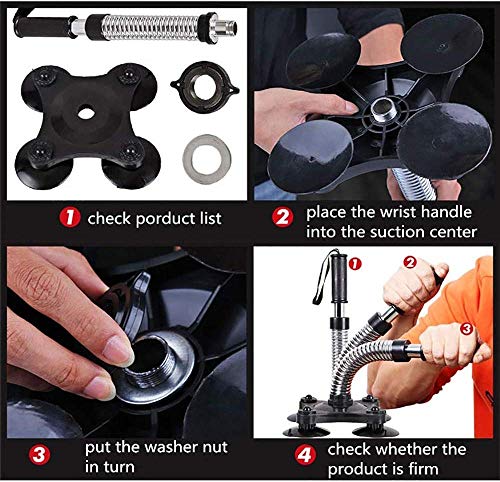 MOVEMINT Anchored Power Twister - Arm Wrestling Resistance Spring Bar Exerciser for Biceps, Forearms, Shoulders, Chest (Suctions to Smooth, Grounded Surface Only) - Thumbnail 2